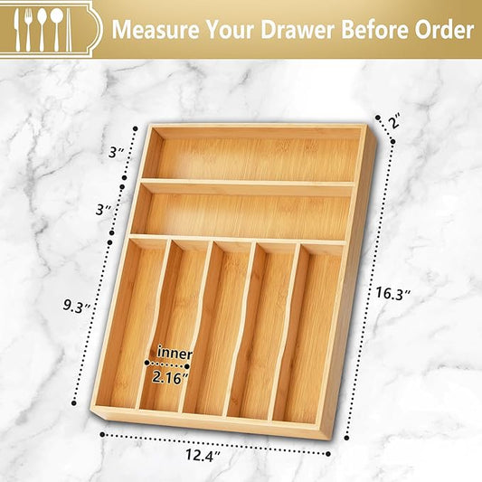 Silverware Organizer, 12.5 Inch Utensil Organizer Kitchen Drawer Organizer - Image 2