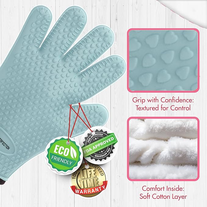 KITCHEN PERFECTION S Silicone Smoker Oven Gloves - Image 5