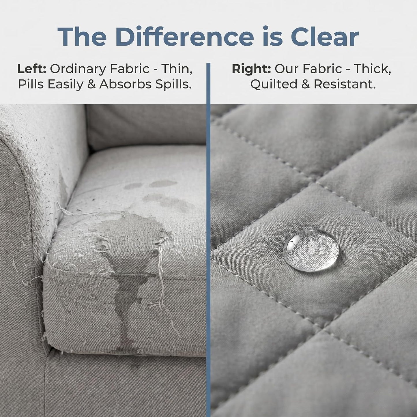 Couch Covers for Sofa, Recliner Covers Washable, Non-Slip, Outdoor Sofa Cushion Cover, Furniture Protector for Dogs and Cats, Pet Hair Blocker for Chair, Seat and Recliner, Gray