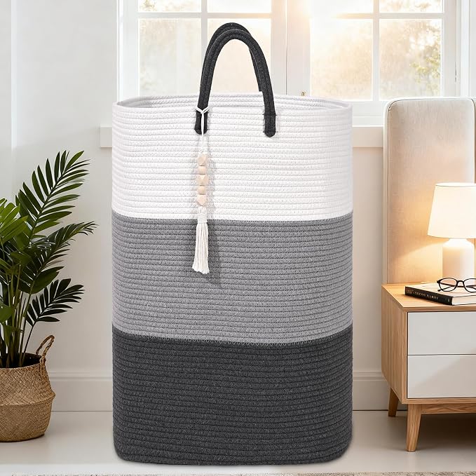 Woven Laundry Basket for Clothes, 100 L Large Rectangle Laundry Hampers - Image 5