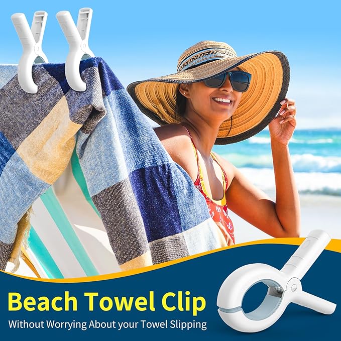Senbowe 12 Pack Beach Towel Clips, Pool Chair Clips, Heavy Duty Plastic Clothes - Image 5