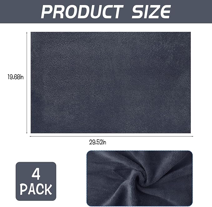 4 Pack Extra Large Microfiber Cleaning Cloths 20"x30", Lint-Free Reusable Towels - Image 2