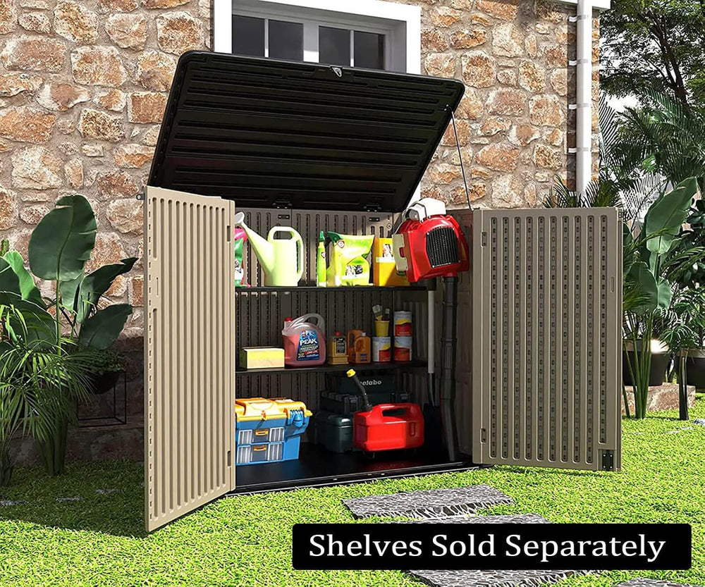 HOMSPARK Storage Shed Weather Resistance, Multi-Purpose Outdoor Storage Cabin...