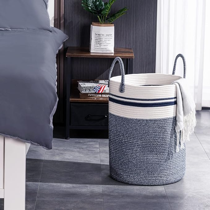 YOUDENOVA Woven Rope Laundry Hamper Basket, 72L Tall Laundry Basket, Baby - Image 7