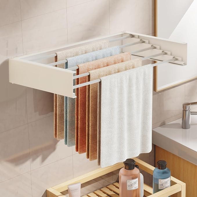 Wall Mounted Drying Rack, Drying Rack Clothing, Collapsible Hanger Racks - Image 3