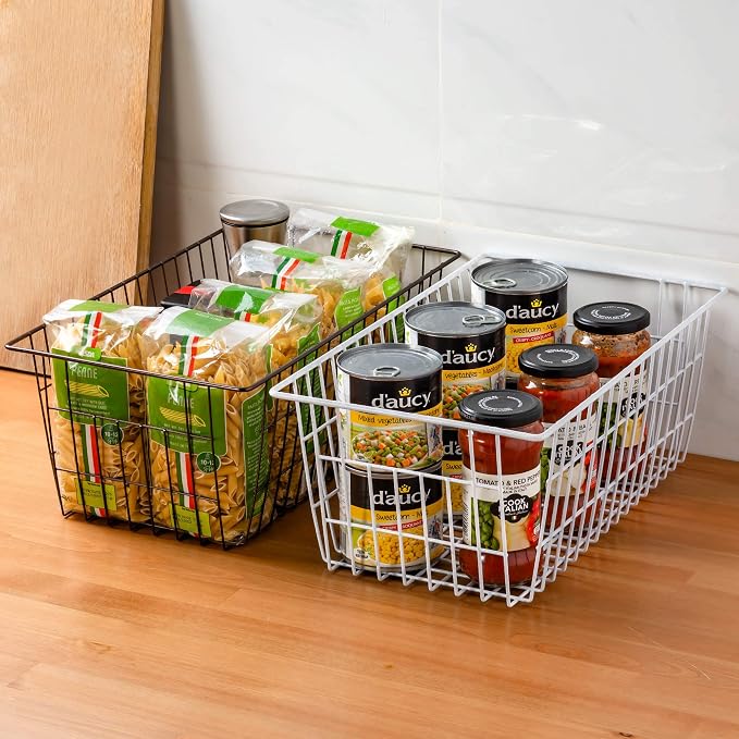 Freezer Wire Storage Baskets, Farmhouse Organizer Storage Bins Large Organizer - Image 2
