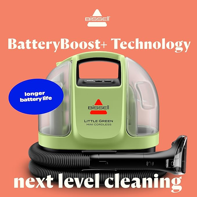 BISSELL Little Green Mini Cordless Portable Carpet and Upholstery Deep Cleaner - Image 3