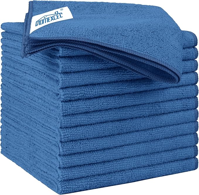 HOMEXCEL Microfiber Cleaning Cloth 12 Pack 12.5 x 12.5 inch Microfiber Towels by HOMEXCEL