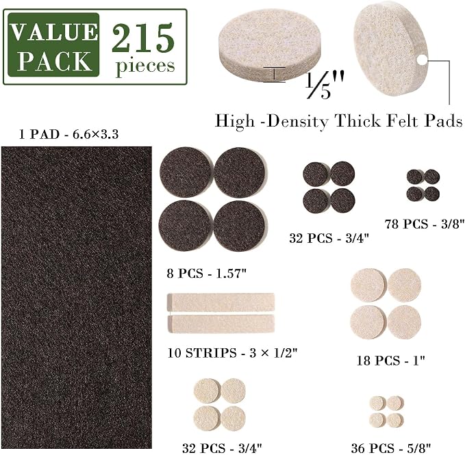 Fursafe&Q Felt Furniture Pads, Furniture Felt Pads - Image 3