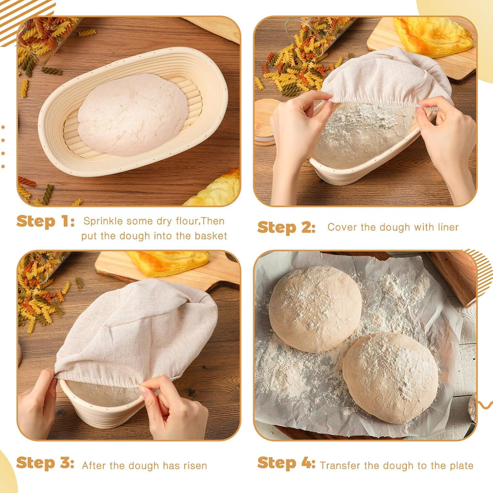 Gejoy 20 Sets Bread Proofing Baskets Bulk Banneton Dough Proofing Bowls Kit w...