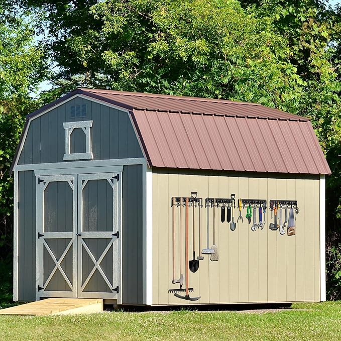 LEYU Metal Garage Tool Organizer Wall Mount, 2 Pack Garden Tool Organizer - Image 2