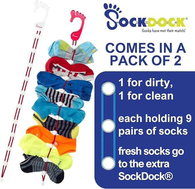 Sock Laundry Solution for Washing Drying & Storing Socks in Pairs, Clip & Hold - Image 4