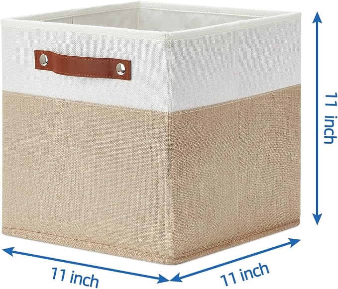 Temary Fabric Storage Cubes Bins, 11 inch Cube Storage Baskets, Foldable Cube - Image 2
