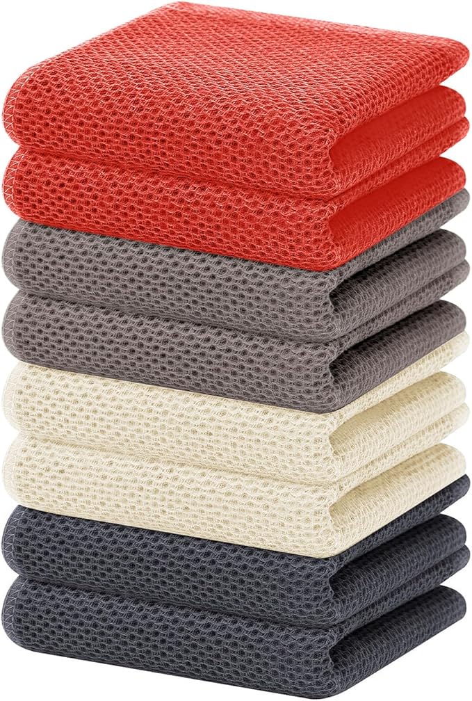 Homaxy 100% Cotton Waffle Weave Kitchen Dish Towels, Ultra Soft Absorbent Quick by Homaxy