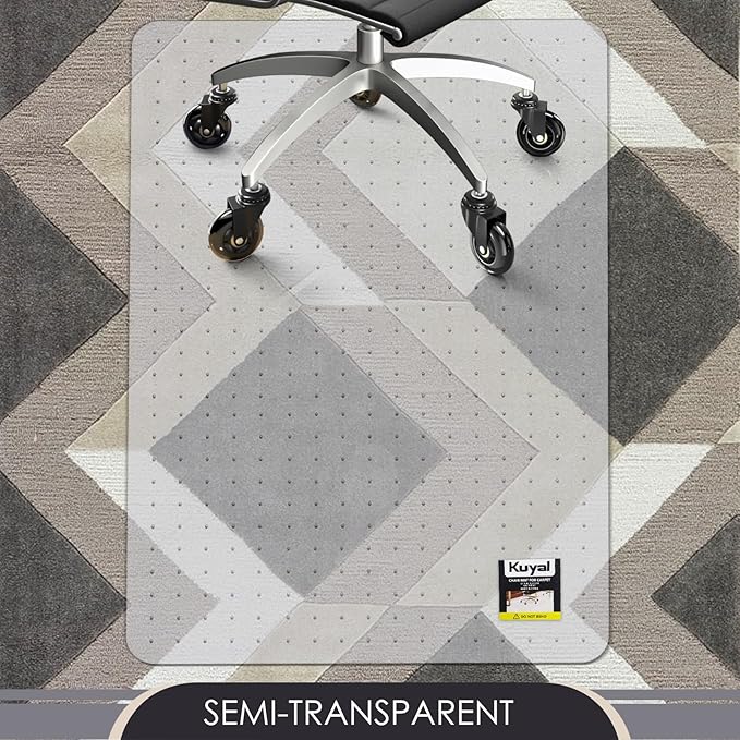 Kuyal Office Chair Mat for Carpet, 40x48 Clear Heavy Duty Computer Chair Mat - Image 6