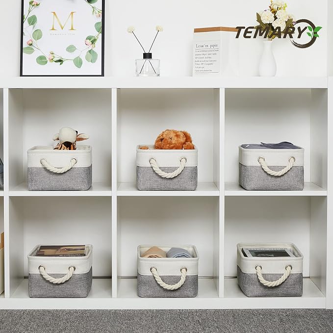 Temary Small Storage Baskets for Organizing 6Pcs Small Storage Bins, Decorative - Image 5