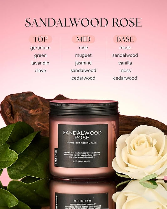 M&SENSE Sandalwood Rose Scented Candle - Image 2