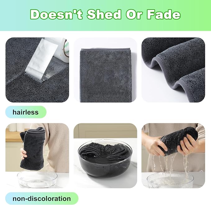 JOYMOOP Microfiber Towels for Cars, 2 Pack 35.4" x 23.6" Car Drying Towel - Image 6