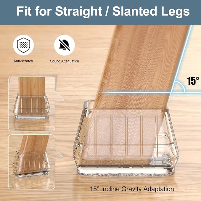 24PCS Rectangular Chair Leg Floor Protectors - Image 4