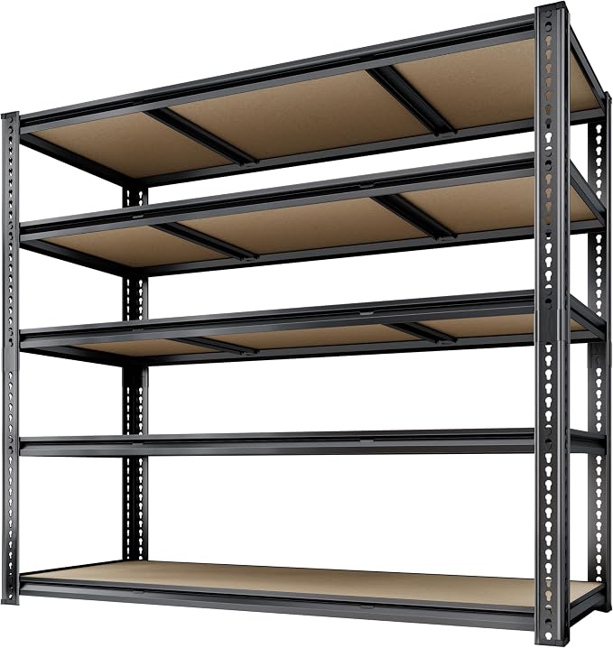 48"W Garage Shelving, 3050LBS Storage Shelves Heavy Duty, 5 Tier Metal Shelving - Image 9