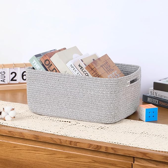 Large Storage Baskets for Organizing, Closet Shelf Baskets for Clothes Blanket - Image 5