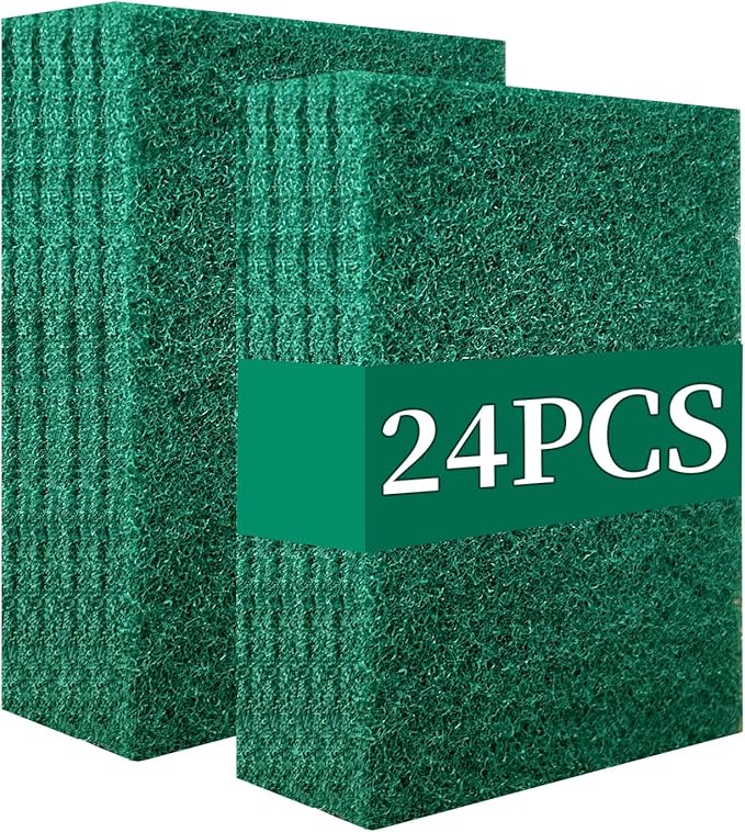 Heavy Duty Scour Pads Sponge Dish Scrubber Non-Scratch Green Reusable Household by GUEICN