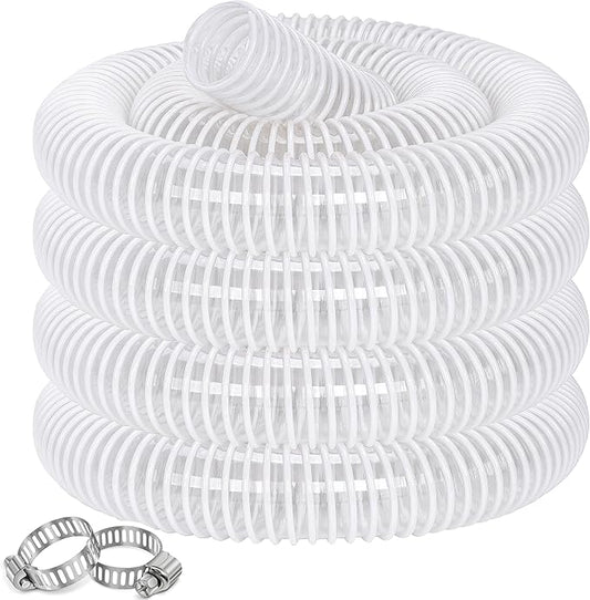 Dust Collection Hose 1-1/2 in × 20 ft Heavy Duty Clear Flexible PVC Reinforced by ZY-hosetube