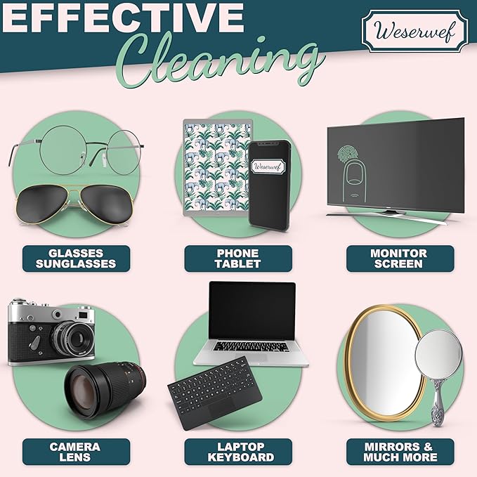 WESERWEF Design Microfiber Glasses Cleaning Cloth – Premium Cleaning Cloth - Image 4