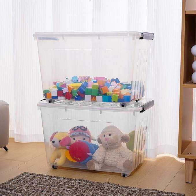 Citylife 82 QT Clear Plastic Storage Bins