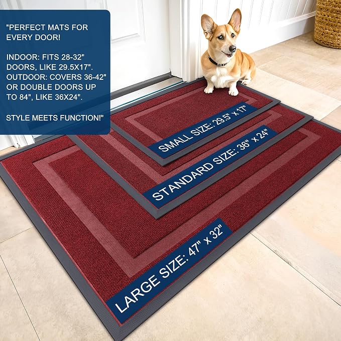 OLANLY Front Door Mat Indoor Outdoor Entrance, Waterproof All-Season, - Image 2