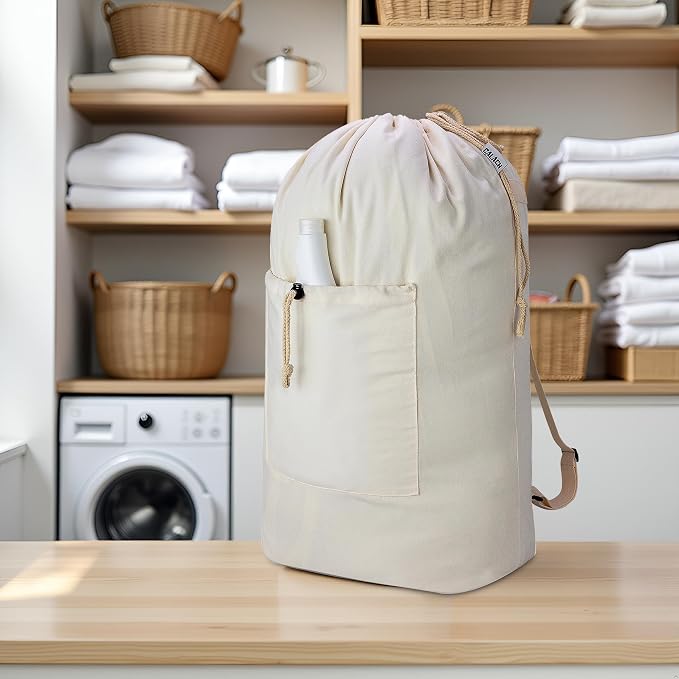 Laundry Bag Backpack, Canvas Laundry Bag - Image 8