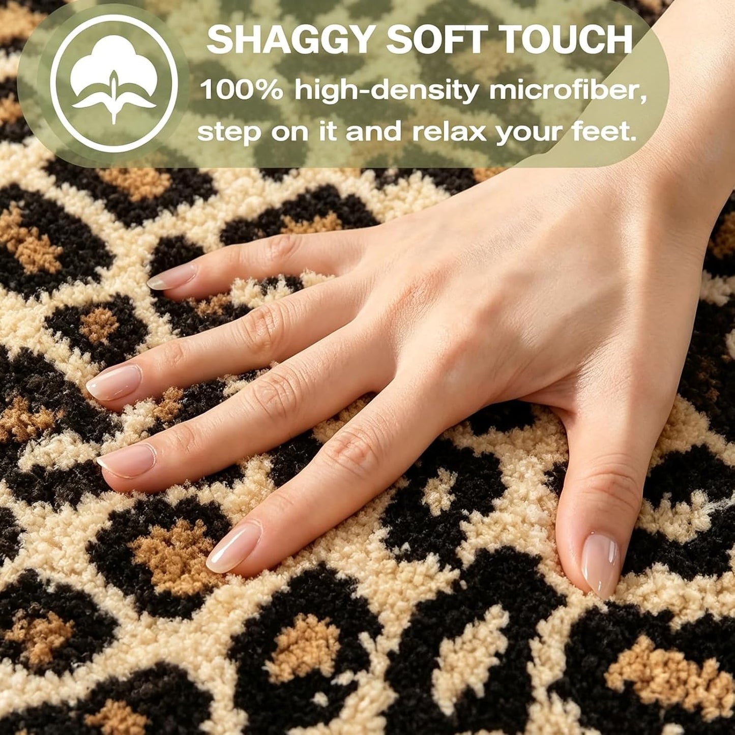 Seek4comfortable Brown Leopard Bath Mat for Bathroom, Cute Cheetah Shaped Rug Non Slip Animal Area Rugs Absorbent Bathtub Rug Washable Plush Shower Rugs, 24x40 Inch