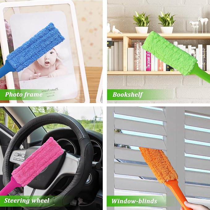 4 Pack 15 inch Reuseable Microfiber Feather Duster, Blind Duster, Gap Duster - Image 6