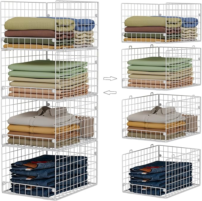 Stackable Closet Organizers and Storage by FollowWithYociyogaTogether