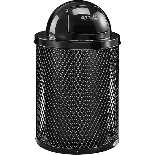 Global Industrial 36 Gallon Outdoor Steel Trash Can - Image 5