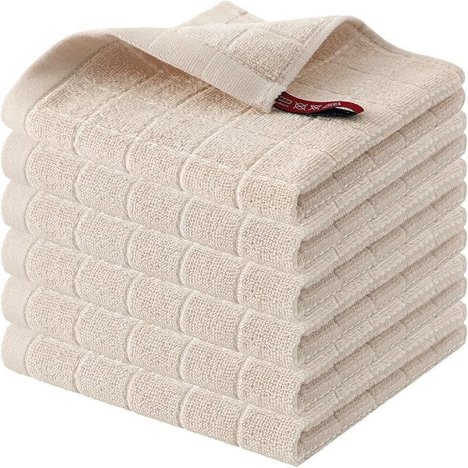 Homaxy 100% Cotton Terry Kitchen Dish Cloths, Ultra Soft and Absorbent Dish by Homaxy