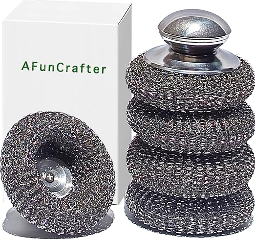 Steel Wool Scrubber with 2 Handles & 3 Replacement Wire Sponge - Image 6