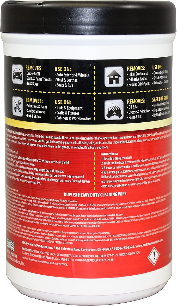 Malco Duplex Heavy Duty Cleaning Wipes - Image 2