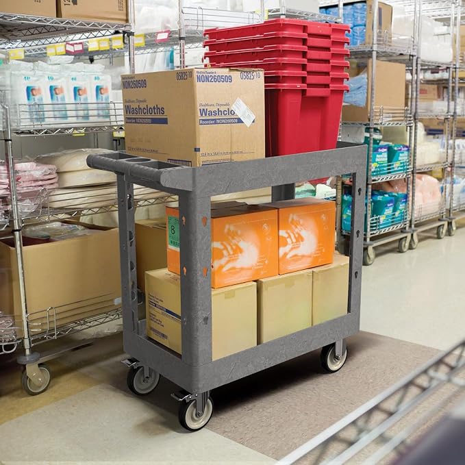 Utility Cart on Wheels, 1000 lbs Capacity Rolling Service Cart, 34 x 17 Inch - Image 7