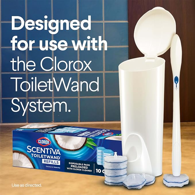CLOROX Scentiva ToiletWand Toilet Cleaner Refills, Toilet brush, Coconut and - Image 7