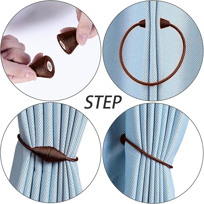 2 PCS Magnetic Curtain Tiebacks, European Style Convenient Drape Tie Backs - Image 2