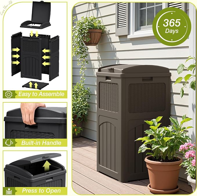 Greesum 33 Gallon Outdoor Trash Can - Image 4