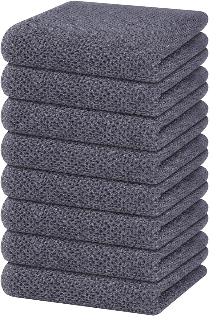Homaxy 100% Cotton Waffle Weave Kitchen Dish Towels, Ultra Soft Absorbent Quick by Homaxy