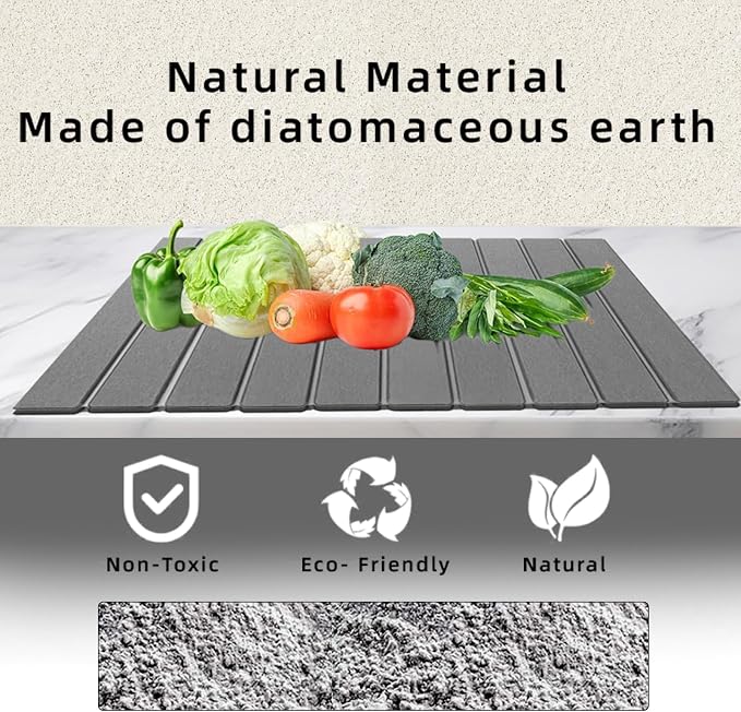 Stone Drying Mat for Kitchen Counter, Collapsible Dish Drying Mat, Fast Drying - Image 3