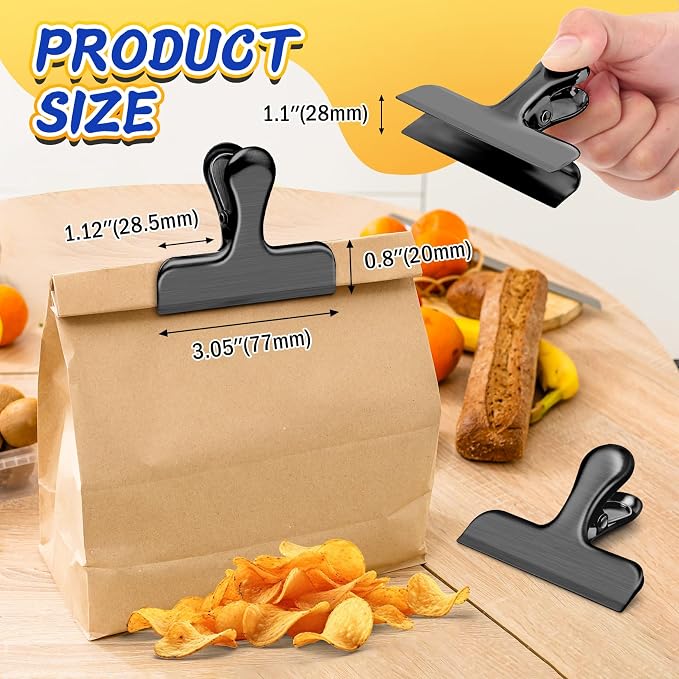VNDUEEY 12 Pack Stainless Steel Chip Clips, Bag Clips - Image 2