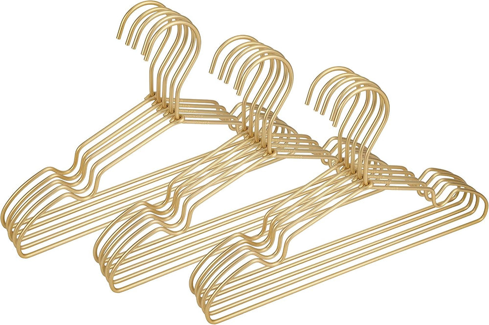 Premium Clothes Hangers 16.5" Metal Gold Coat Hangers Non Slip Hook Laun...