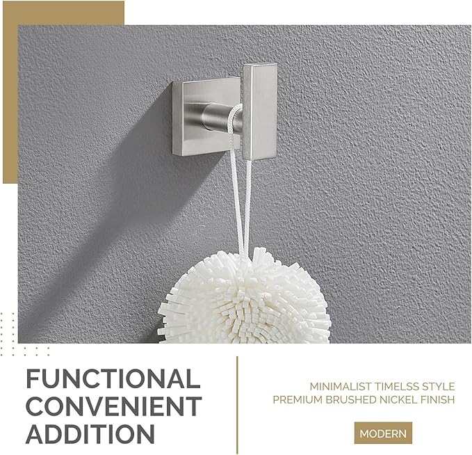 Angle Simple Bathroom Towel Hook, SUS304 Stainless Steel Single Shower Towel - Image 7