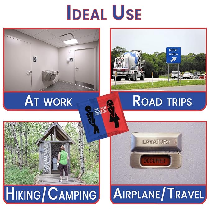 Personal Toilet Kit To Go – 10 Pack | Disposable Public Restroom Kit | - Image 3