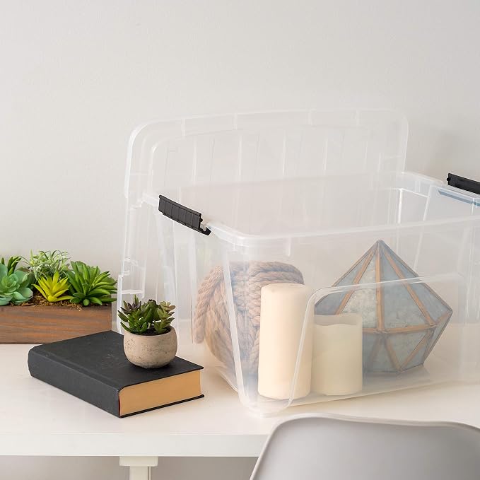 IRIS USA 32 Qt Stackable Plastic Storage Bins - Image 8