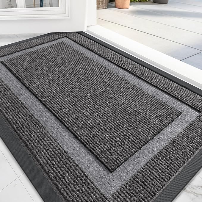 OLANLY Front Door Mat Indoor Outdoor Entrance, Waterproof All-Season, by OLANLY